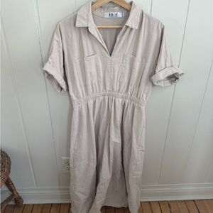 Women's Cream Midi Dress